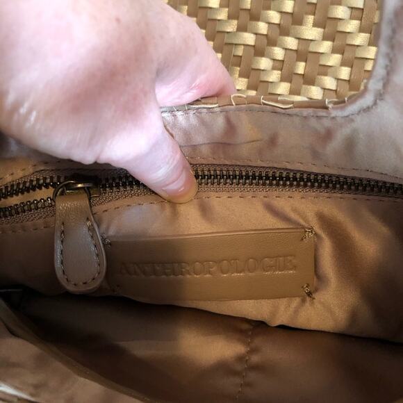 Like New Anthropologie Cara Woven Fold Over Clutch Handbag - Picture 7 of 12